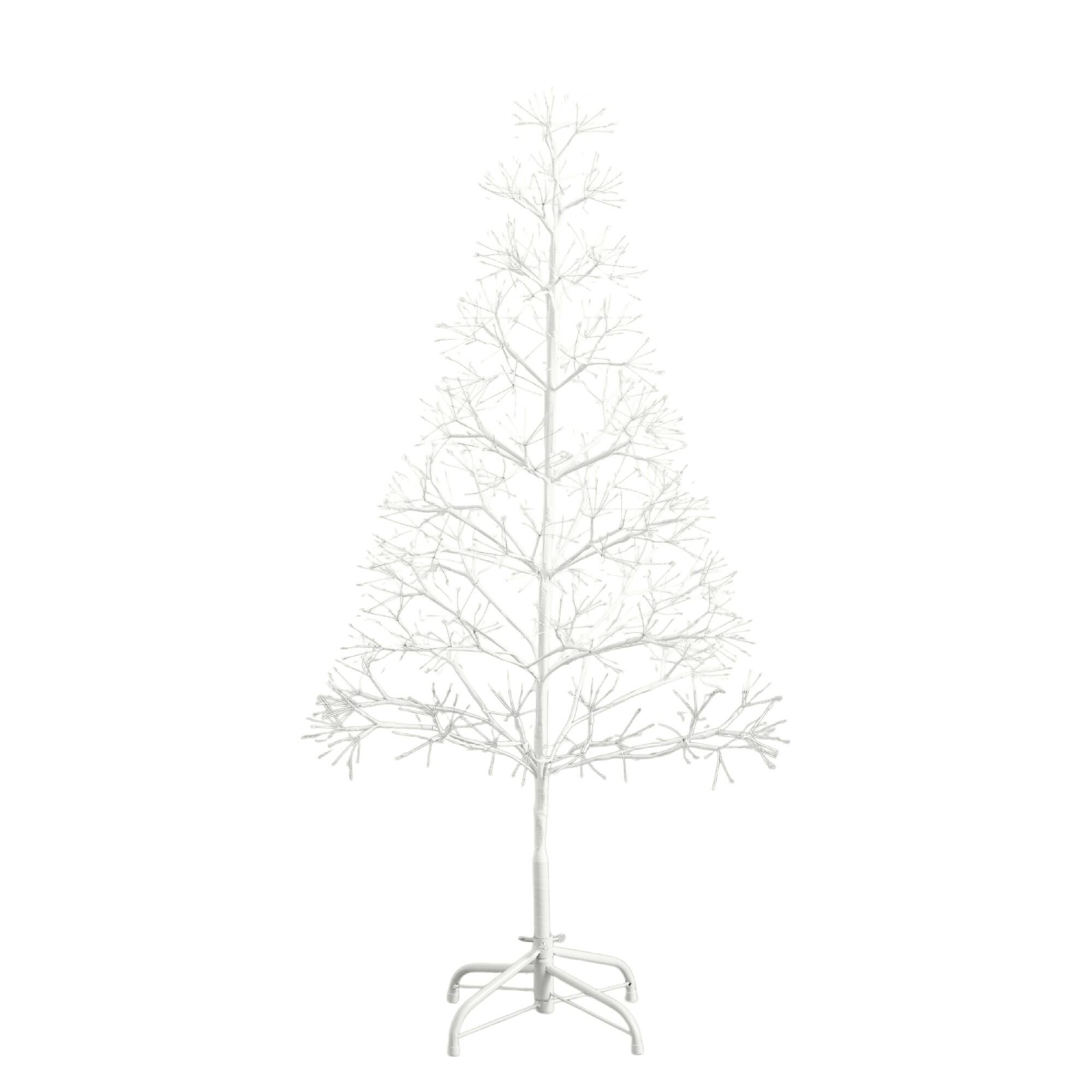 4ft. Pre-Lit Artificial White Starburst Tree, Fairy Warm White LED Lights